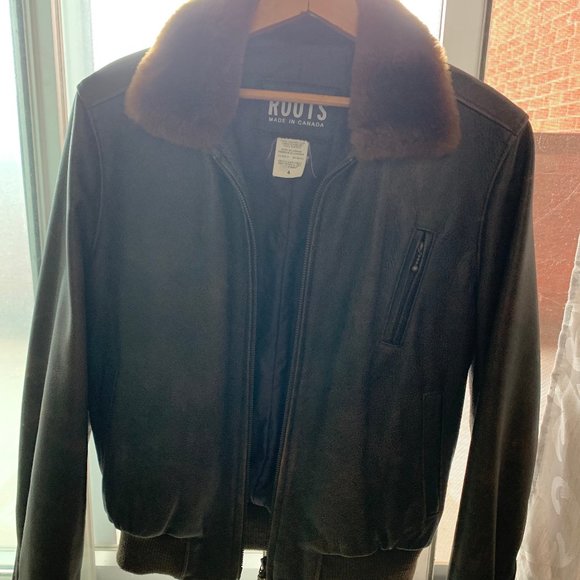 Roots Leather Bomber Jacket - Picture 5 of 8